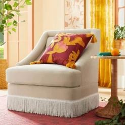 Alberhill Velvet Accent Chair With Fringe - Opalhouseâ„¢ Designed With Jungalowâ„¢