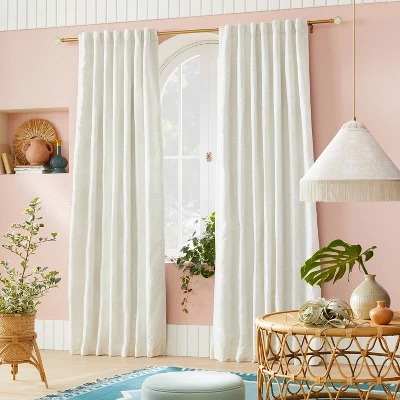 1pc Blackout Palm Frond Chenille Jacquard Window Curtain Panel - Opalhouse™ Designed With Jungalow™ 1 1pc Blackout Palm Frond Chenille Jacquard Window Curtain Panel - Opalhouse™ Designed With Jungalow™