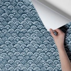 Rainbow Scallops Peel & Stick Wallpaper Blue/White - Opalhouse™: Removable, Temporary, Vinyl, Kitchen Decor -Opalhouse GUEST 3af62757 ea00 4808 8f1a 615ed0efa509