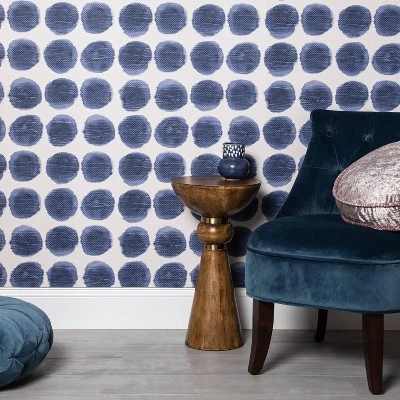 Textile Dot Peel & Stick Wallpaper Blue - Opalhouse™: Removable, Repositionable, Stain-Resistant, Washable Vinyl 1 Textile Dot Peel & Stick Wallpaper Blue - Opalhouse™: Removable, Repositionable, Stain-Resistant, Washable Vinyl