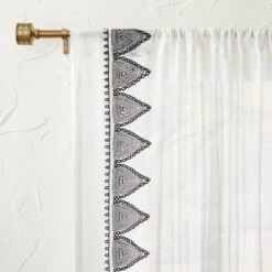 1pc Light Filtering Diamond Border Window Curtain Panel White - Opalhouse™ Designed With Jungalow™ -Opalhouse GUEST 7192bb6b 2dca 4ad8 a530 ba36b505b13d