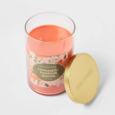 21.5oz Lidded Glass Jar 2-Wick Cinnamon Pumpkin Muffin Candle - Opalhouse™ 2 21.5oz Lidded Glass Jar 2-Wick Cinnamon Pumpkin Muffin Candle - Opalhouse™ - Image 2