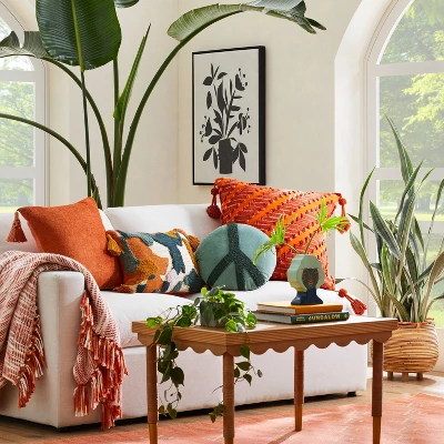 Beaded Peace Sign Round Throw Pillow - Opalhouse™ Designed With Jungalow™ 1 Beaded Peace Sign Round Throw Pillow - Opalhouse™ Designed With Jungalow™