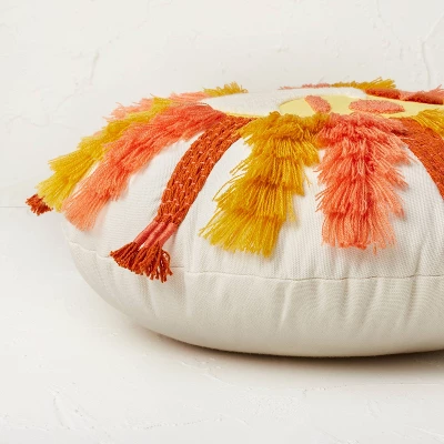 Fringed And Embroidered Sun Round Throw Pillow Gold - Opalhouse™ Designed With Jungalow™ 2 Fringed And Embroidered Sun Round Throw Pillow Gold - Opalhouse™ Designed With Jungalow™ - Image 2