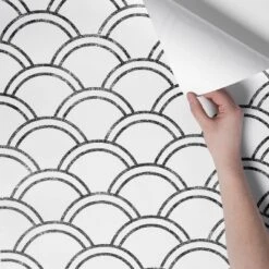 Scallops Peel & Stick Wallpaper Black/White - Opalhouse™: Removable Vinyl, Self-Adhesive, Washable, 27.5 Sq Ft Coverage 6 Scallops Peel & Stick Wallpaper Black/White - Opalhouse™: Removable Vinyl, Self-Adhesive, Washable, 27.5 Sq Ft Coverage -Opalhouse GUEST b519ab13 7e47 4143 bd7b 337350ec0828