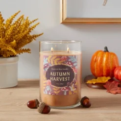 Opalhouse 34 21.5oz Lidded Glass Jar 2-Wick Autumn Harvest Candle - Opalhouseā¢