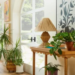 Opalhouse 36 Faux Raffia Table Lamp Brown (Includes LED Light Bulb) - Opalhouse⢠Designed With Jungalowā¢