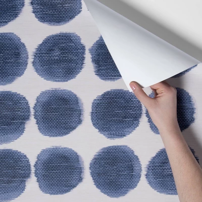Textile Dot Peel & Stick Wallpaper Blue - Opalhouse™: Removable, Repositionable, Stain-Resistant, Washable Vinyl 3 Textile Dot Peel & Stick Wallpaper Blue - Opalhouse™: Removable, Repositionable, Stain-Resistant, Washable Vinyl - Image 3