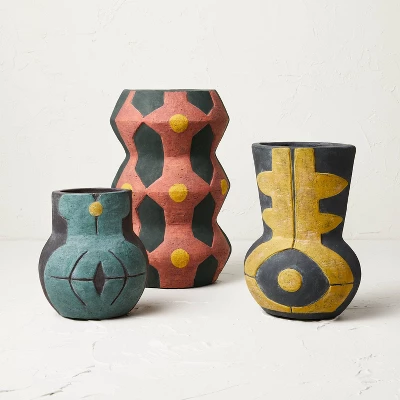 Medium Geo Pattern Vase Yellow - Opalhouse™ Designed With Jungalow™ 3 Medium Geo Pattern Vase Yellow - Opalhouse™ Designed With Jungalow™ - Image 3